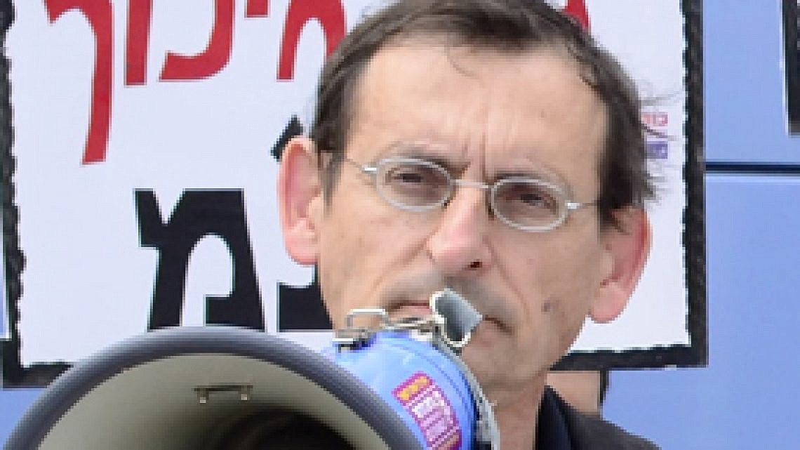 דב חנין בהפגנה במכללה האקדמית תל אביב יפו. צילום:  אוריאל גור דוד