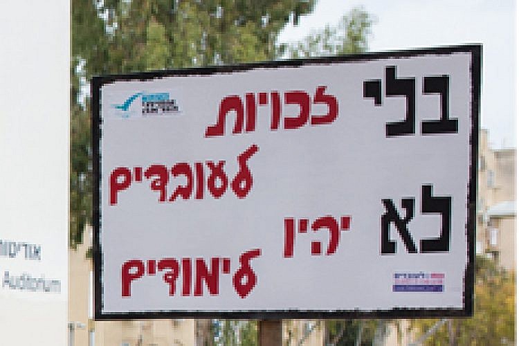 הפגנה במכללה האקדמית תל אביב יפו במרץ 2014. צילום: יותם רונן