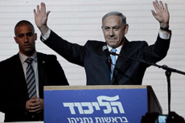 נאום ניצחון של נתניהו. צילום: Getty Images