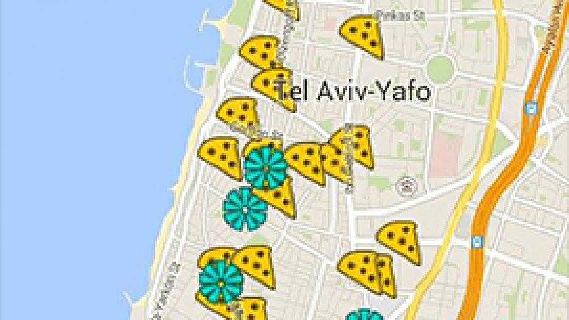 מפת הפיצריות הטובות בתל אביב