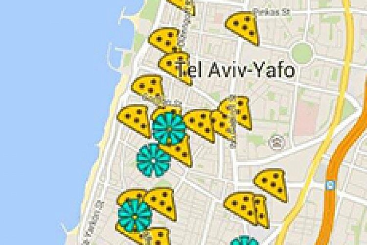 מפת הפיצריות הטובות בתל אביב