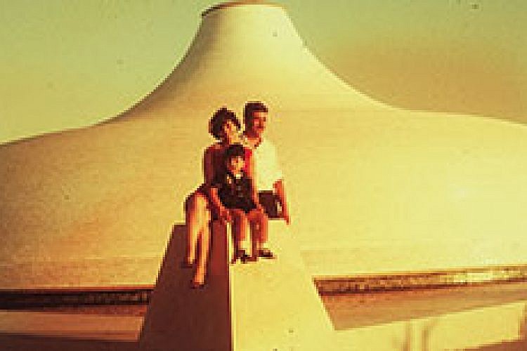 1965---Shrine-of-the-book-with-family-t