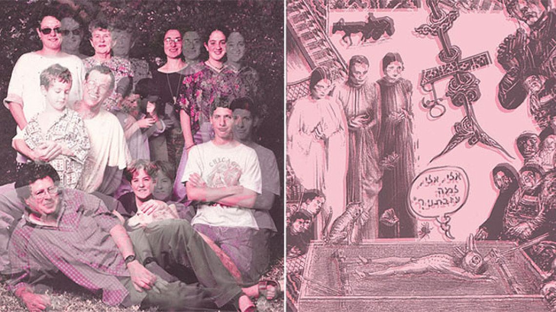 משמאל: משפחת גבע ועבודה של דודו גבע