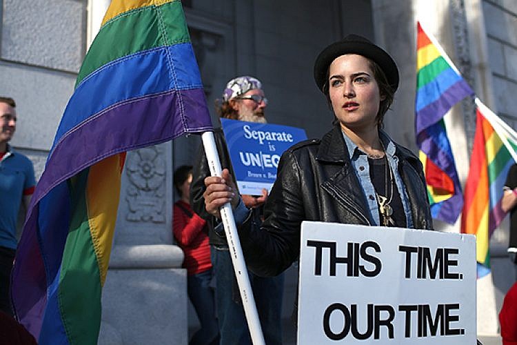 הפגנה למען נישואין גאים בסן פרנסיסקו. צילום: GettyImages