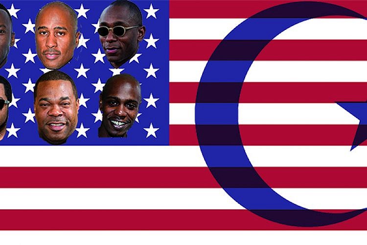 דגל ארה"ב, מוס דף, אייס קיוב, מהרשלה עלי, דייב שאפל, באסטה ריימס, עלי שאהיד מוחמד. עיבוד תמונה: רוי גיא