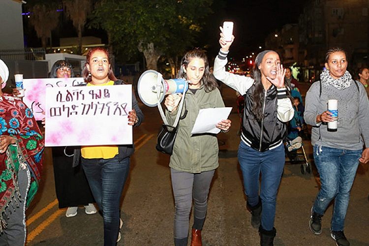 מחאת הנשים, צעדה מגינת לוינסקי (צילום: שלומי יוסף)