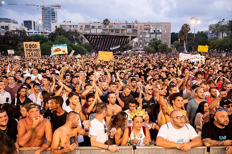מחאת חופש התרבות בכיכר רבין. צילום: דין אהרוני רולנד