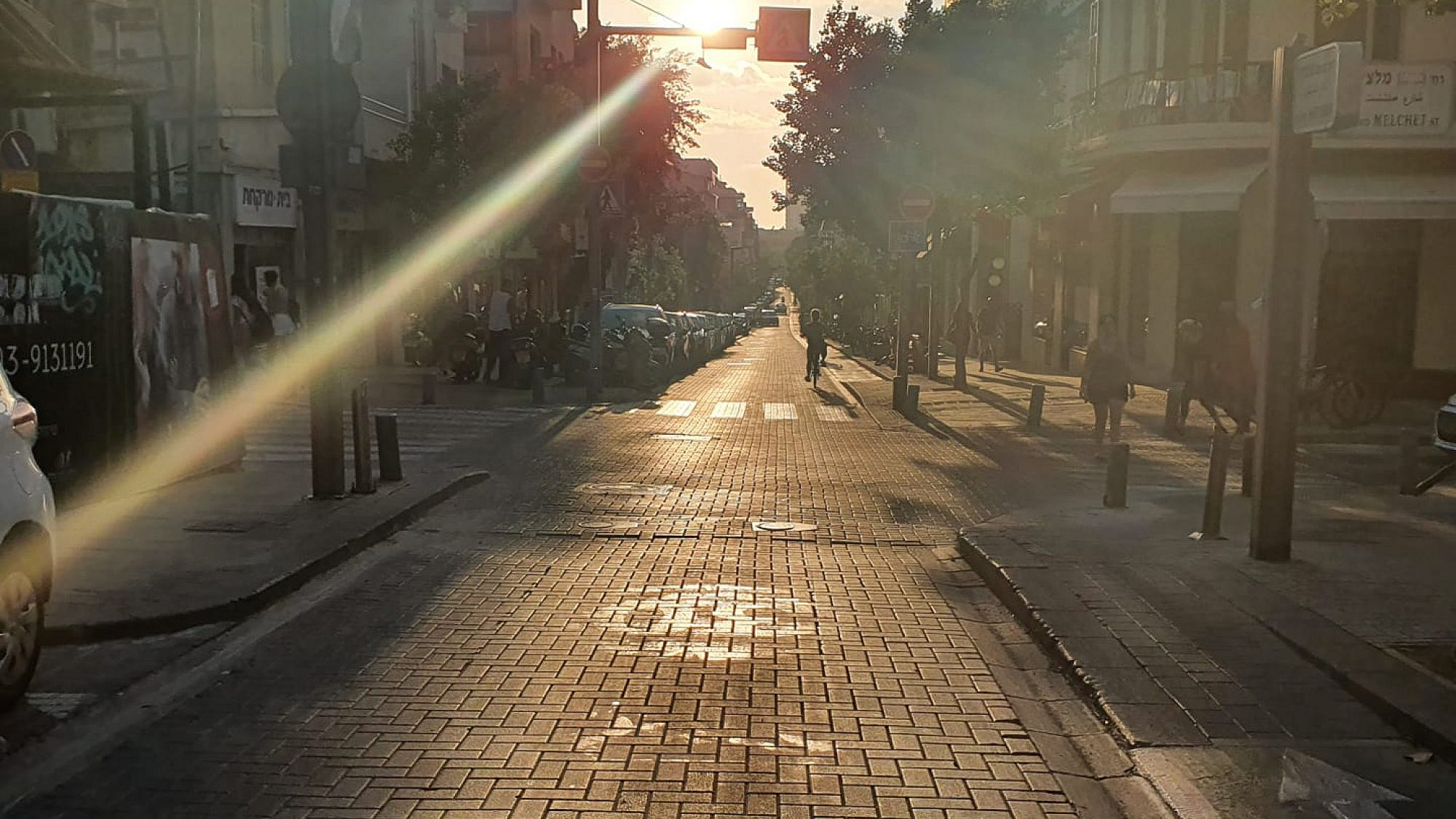 שעת הזהב של תל אביב. השמש שוקעת, רחוב שינקין זורח (צילום: מערכת טיים אאוט)