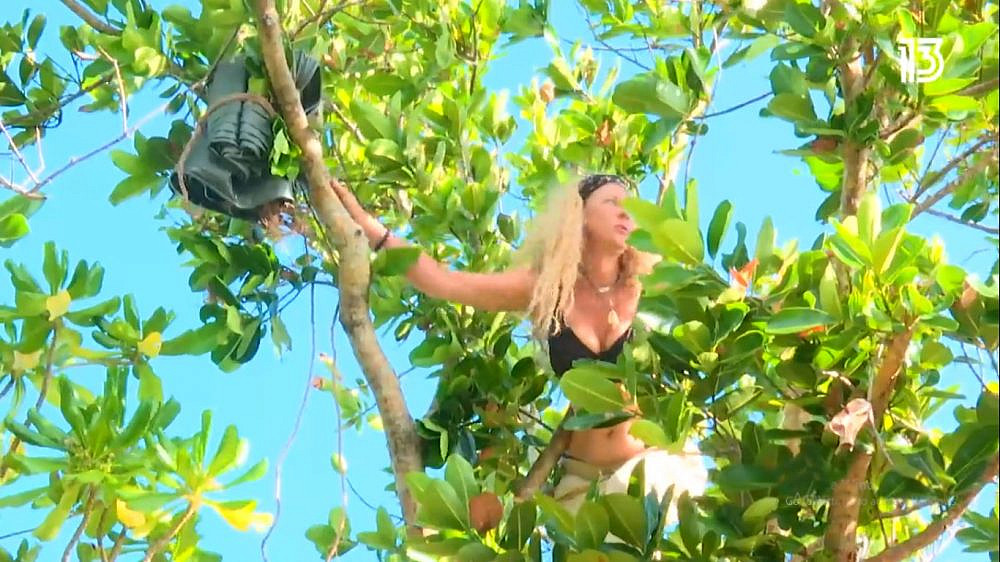 מי גנב את הברזנט מהקופסה? האם אתה מס' 1? ליה ב"הישרדות" (צילום מסך: רשת13)