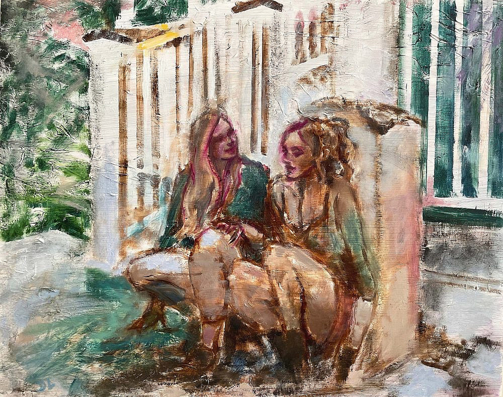 "מעקה לבן", שמן על פרספקס, עבודה של דניה לטר (צילום באדיבות מקום לאמנות)