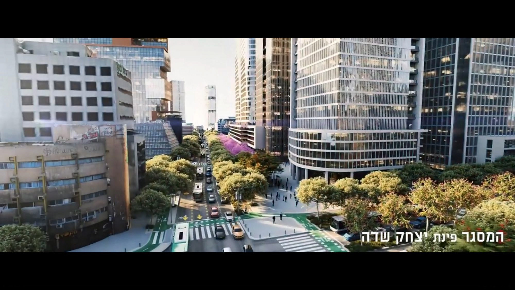 הו, שאנז אליזה. המסגר פינת יצחק שדה ב-2024 (הדמייה באדיבות עיריית ת"א-יפו)