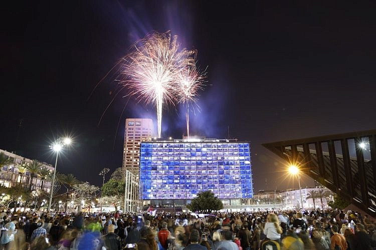 בלי זיקוקים, בלי במות בידור. חגיגות עצמאות בתל אביב, 2019 (צילום: גיא יחיאלי)