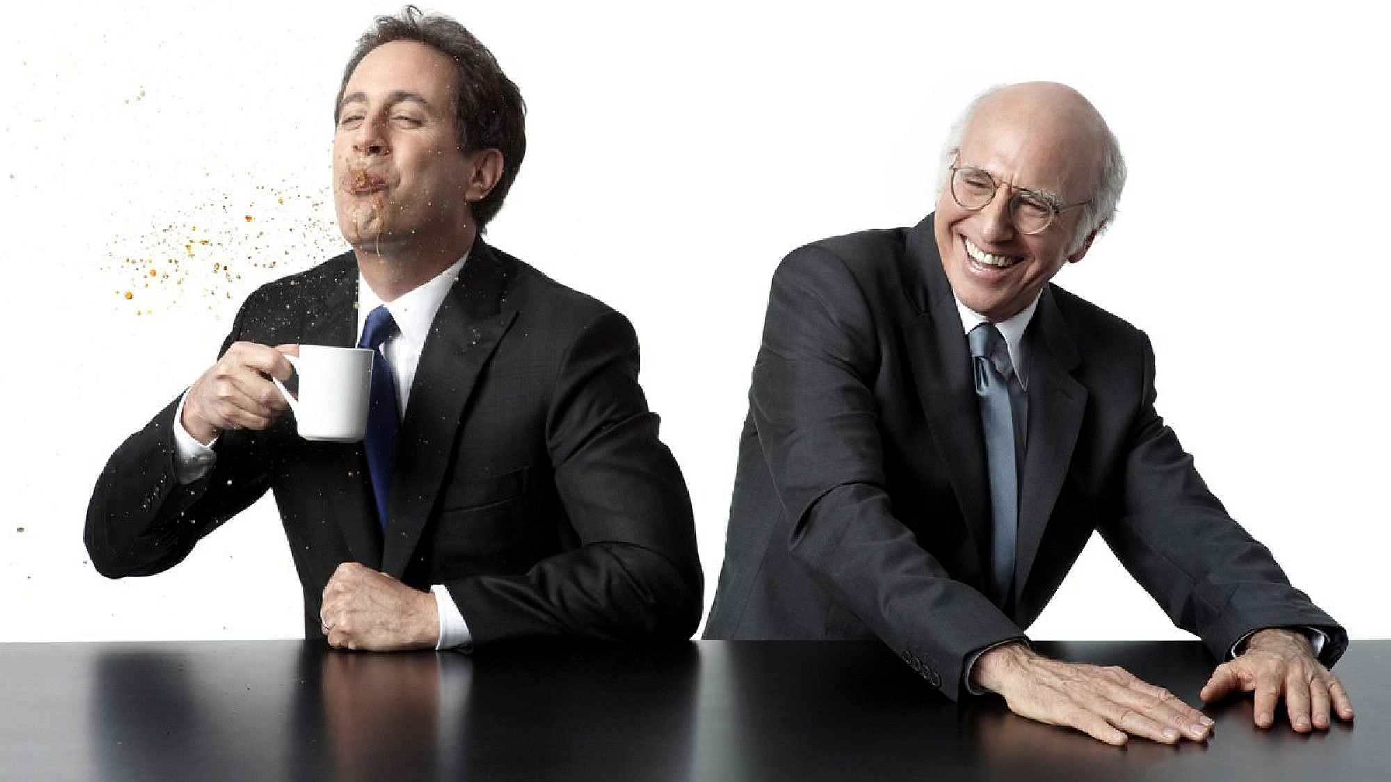 הלוואי שהיו שולטים בעולם. לארי דיוויד וג'רי סיינפלד ב"קומיקאים במכוניות שותים קפה" (צילום: יחסי ציבור)