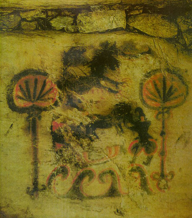 ד&quot;ש מלפני עשרת אלפים שנה. ציור עלי הקנאביס במערת קיושו (צילום: ויקיפדיה)