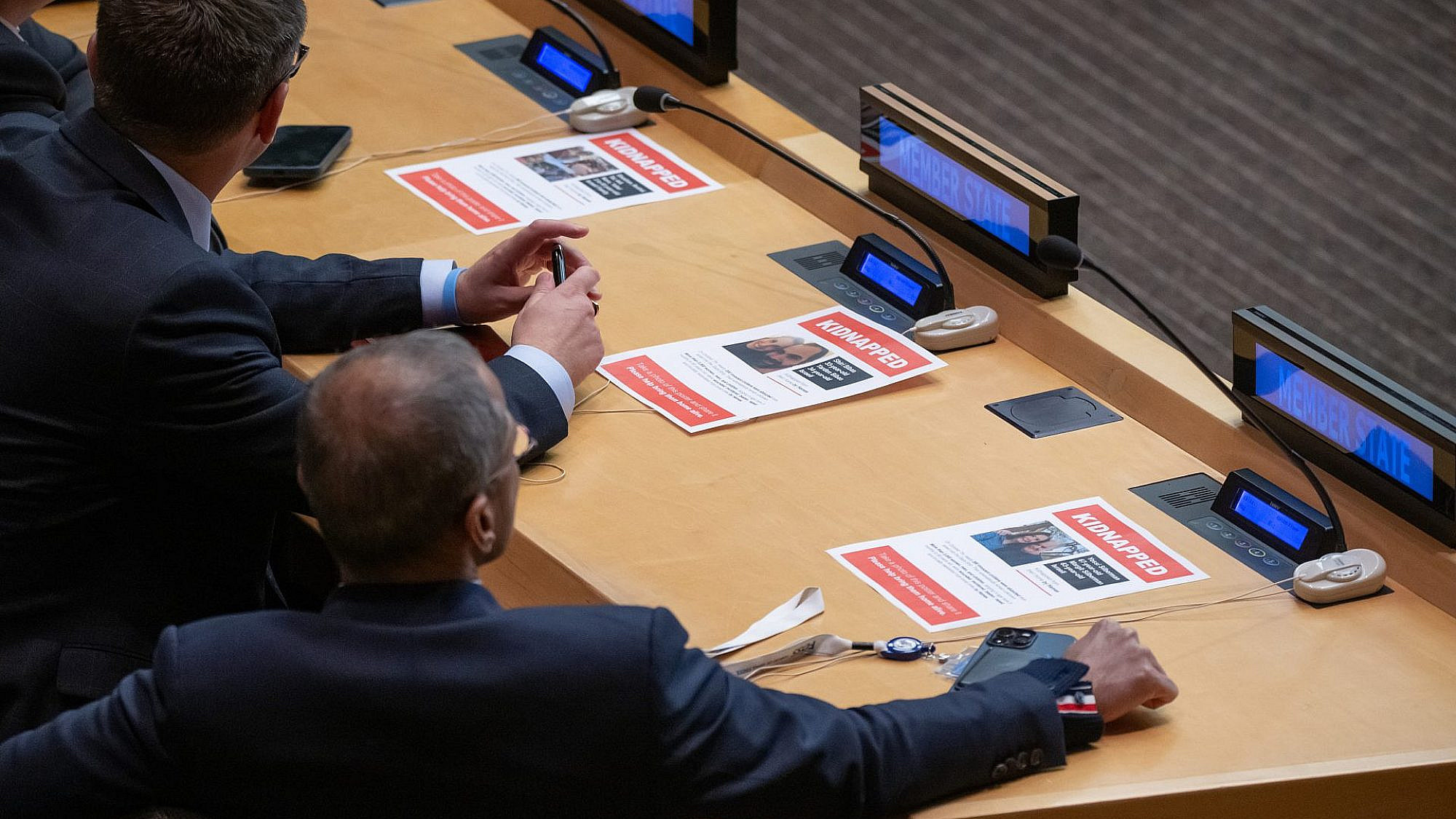 הקמפיין של ניצן מינץ ודדה על שולחנם של בכירים באו"ם, 13.10 (צילום: נועם גלאי/גטי אימג'ס)