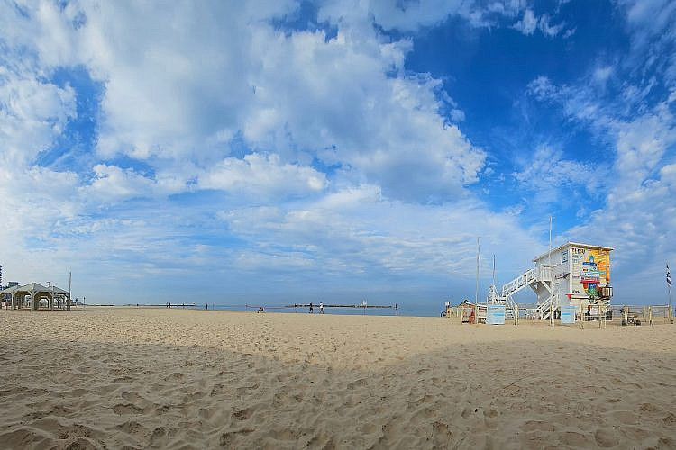 לא יכלו לשים שלט קטן? חוף הים בתל אביב, אוקטובר 2023 (צילום: שאטרסטוק)