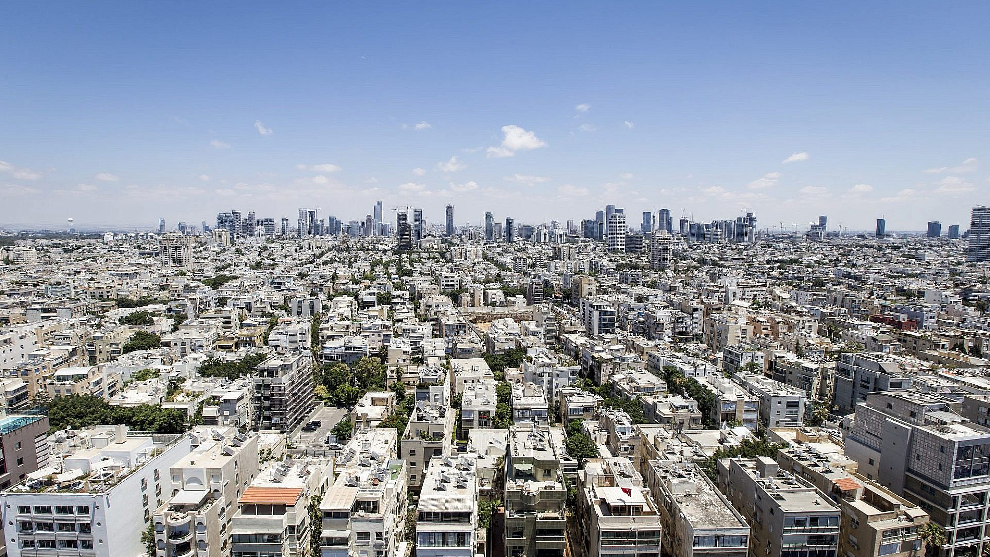 עיר גדולה וממ"דים בה מעט. קו הרקיע של תל אביב (צילום: Boris K9/שארסטוק)