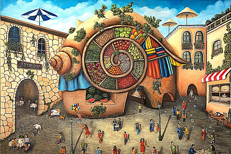 לדה לפידוס, "שוק הכרמל" // מתוך תערוכת "אמנות ישראלית"