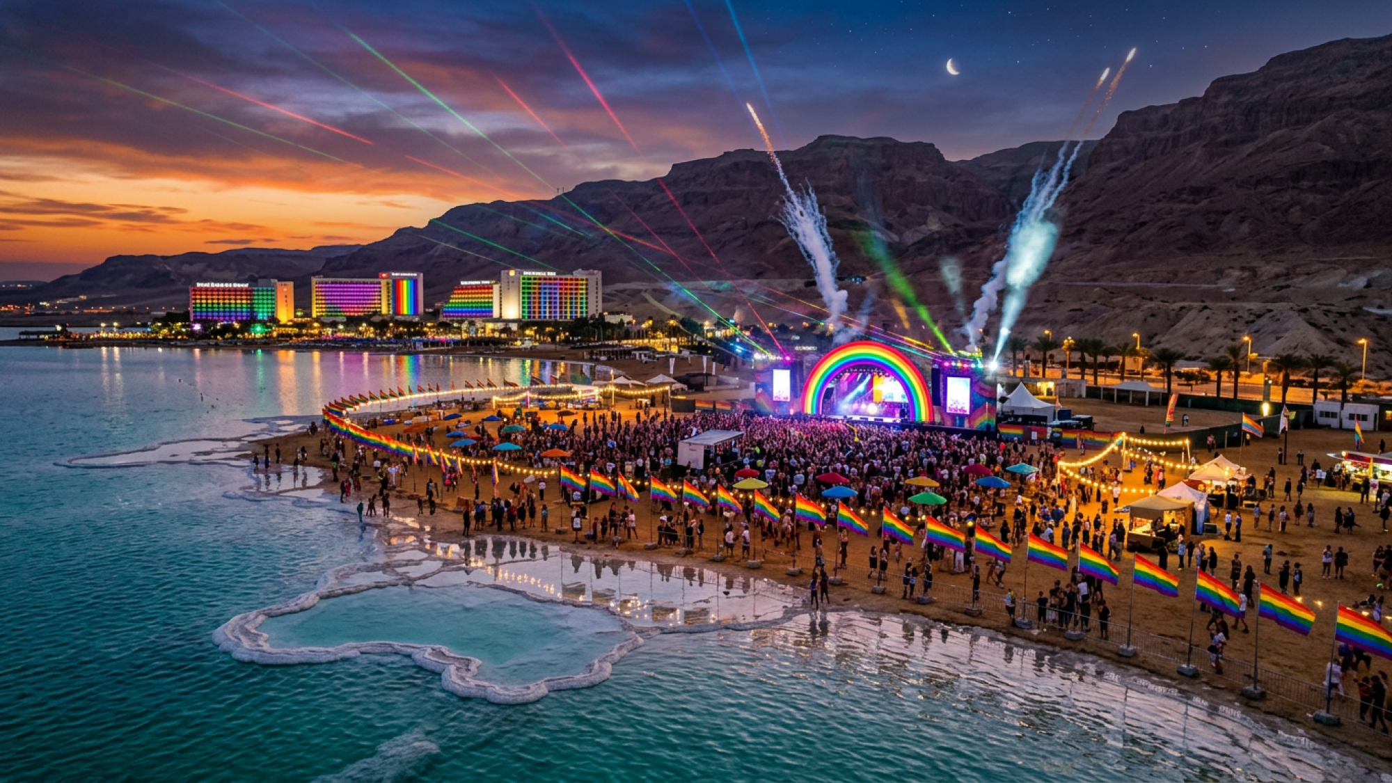 "פרייד לנד", עיר הגאווה בים המלח (הדמייה: X production) "פרייד לנד", עיר הגאווה בים המלח (הדמייה: X production)