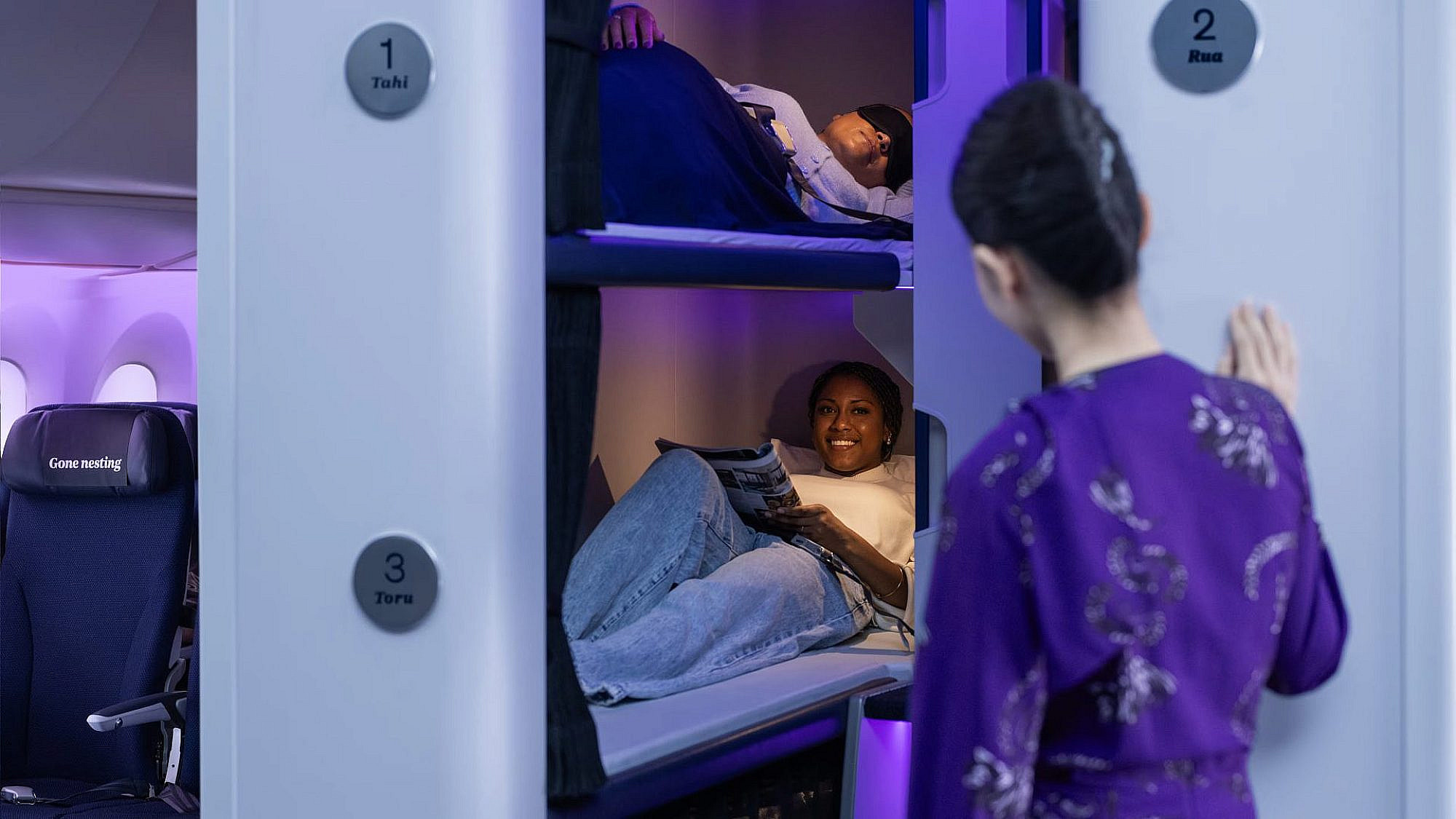 המיטה המעופפת של אייר ניו זילנד (צילום: טיים אאוט Worldwide)