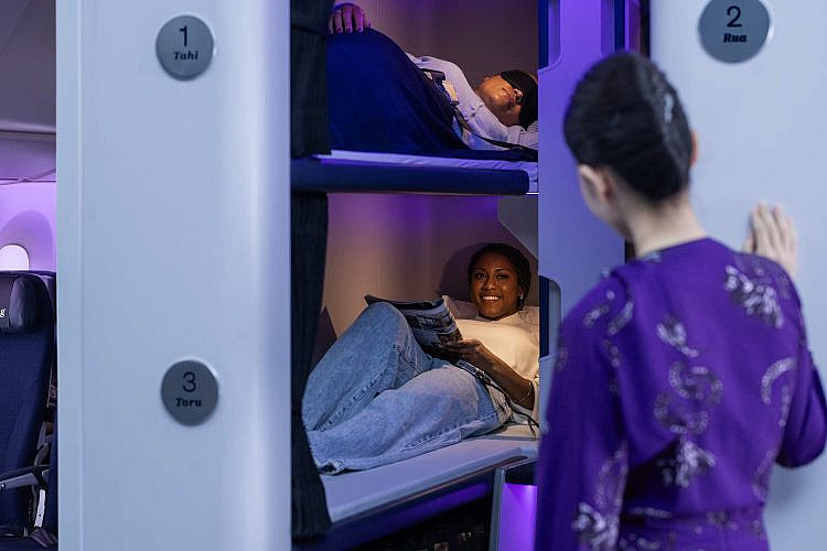 המיטה המעופפת של אייר ניו זילנד (צילום: טיים אאוט Worldwide)