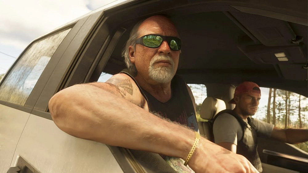 אולי נחפש רמז בהשתקפות שבמשקפיים שלו. GTA VI (צילום: יחסי ציבור/רוקסטאר)
